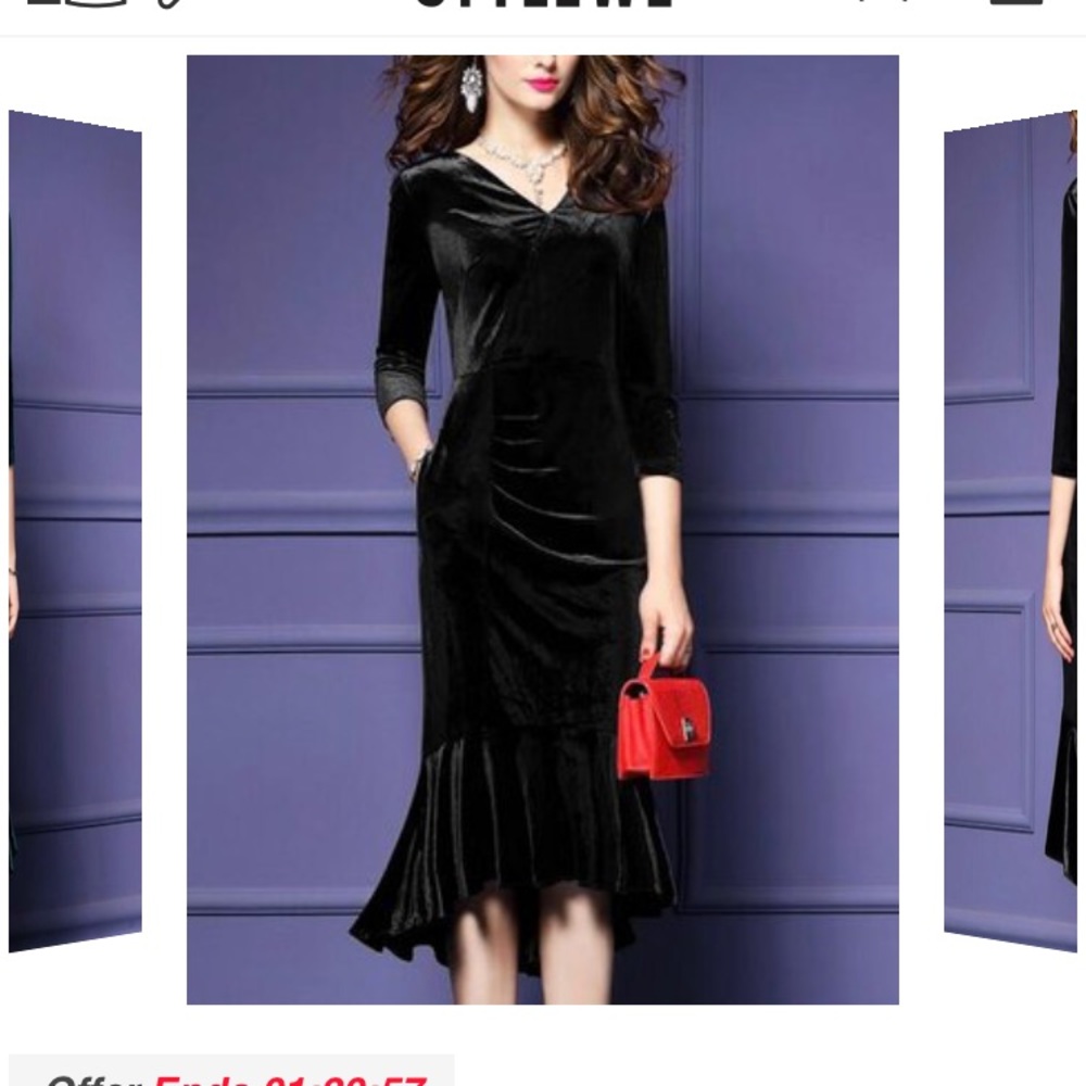 Stunning black velvet dress